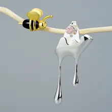 925 Sterling Silver Bee and Honey Earrings #4