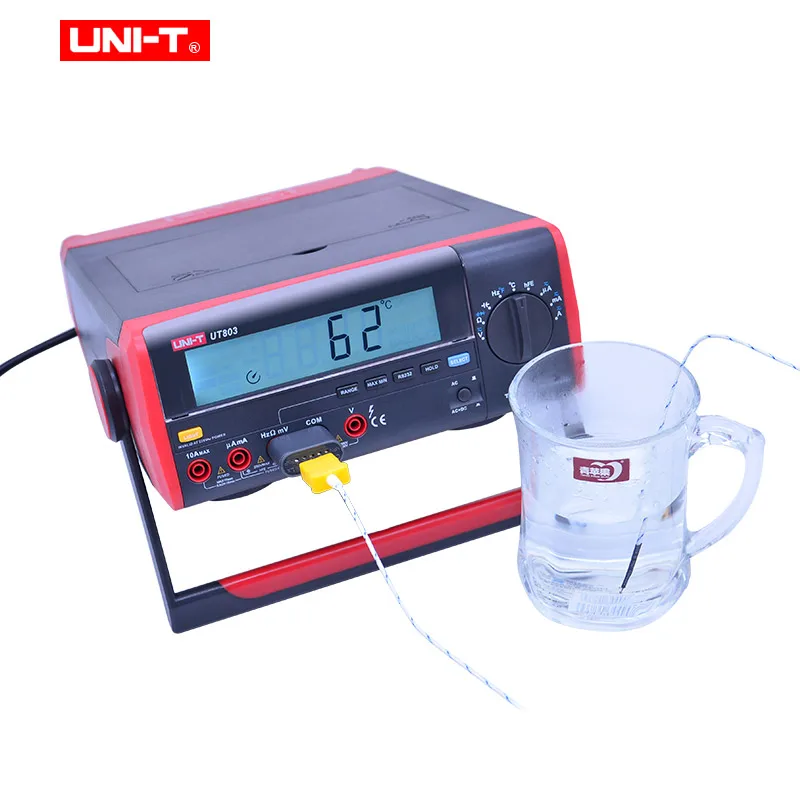 Imagem -03 - Uni-t Benchtop Multímetro Digital Tester ac dc Tensão Medidor de Corrente Capacitância Ohmmeter Freqüência Temperatura Medidor Ut801804