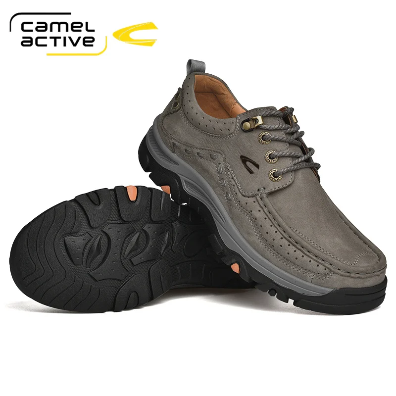 Camel Active New Genuine Leather Men Casual Shoes Comfortable Fashion Footwear Soft Cowhide Male Lace-up Shoes