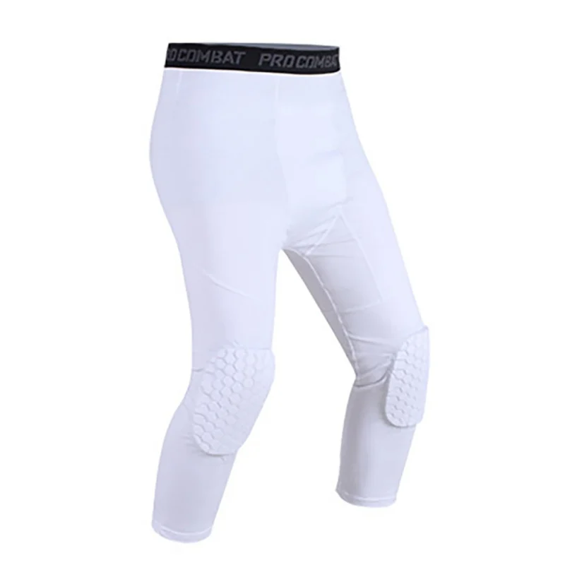 1PC Basketball Pants with Knee Pads Basic Leggings 3/4 Tights Compression Protecion Volleyball Soccer Pants