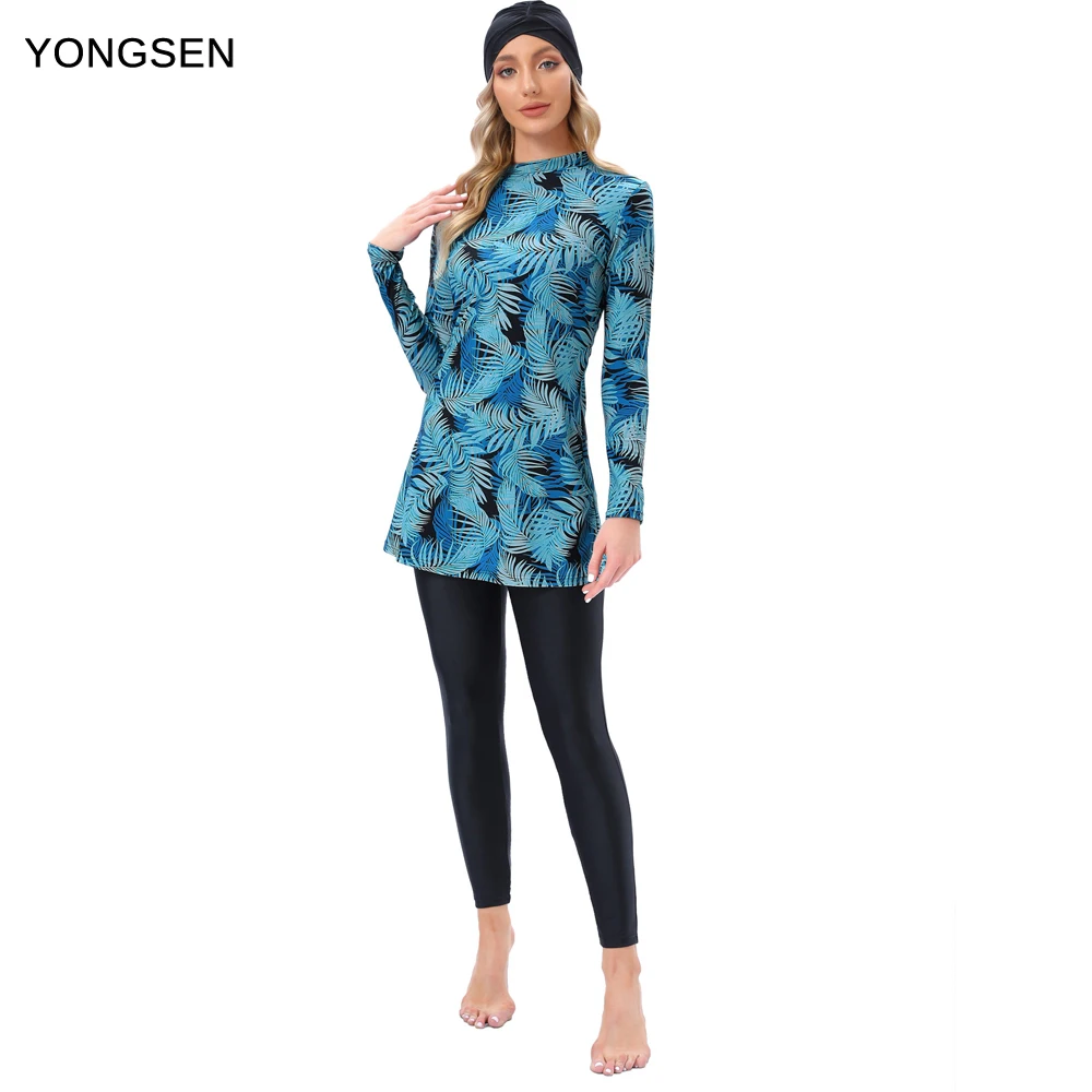 

YONGSEN Women Muslim Swimwear Islamic muslimah Burkinis Hijab Wear Bathing Suit Modest Clothing Long Sleeves Sport Swimsuit