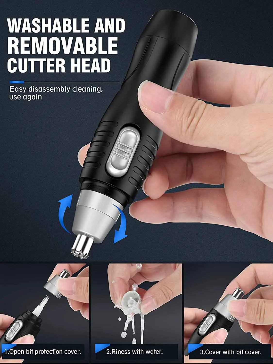 Профессиональный триммер для волос в носу и ушах, безболезненный триммер для мужчин и женщин, бритва для удаления волос для бровей и лица