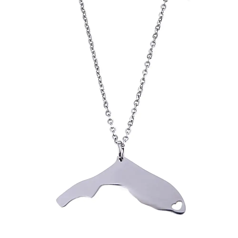 Stainless Steel Silver Color Florida Map Pendant Necklace Trendy Florida Map Chain Jewelry