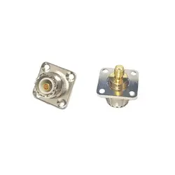 1pc NEW  UHF Female Jack  to SMA  Female Jack  RF Coax Adapter Convertor   4-hole Panel Mount  Goldplated  Wholesale