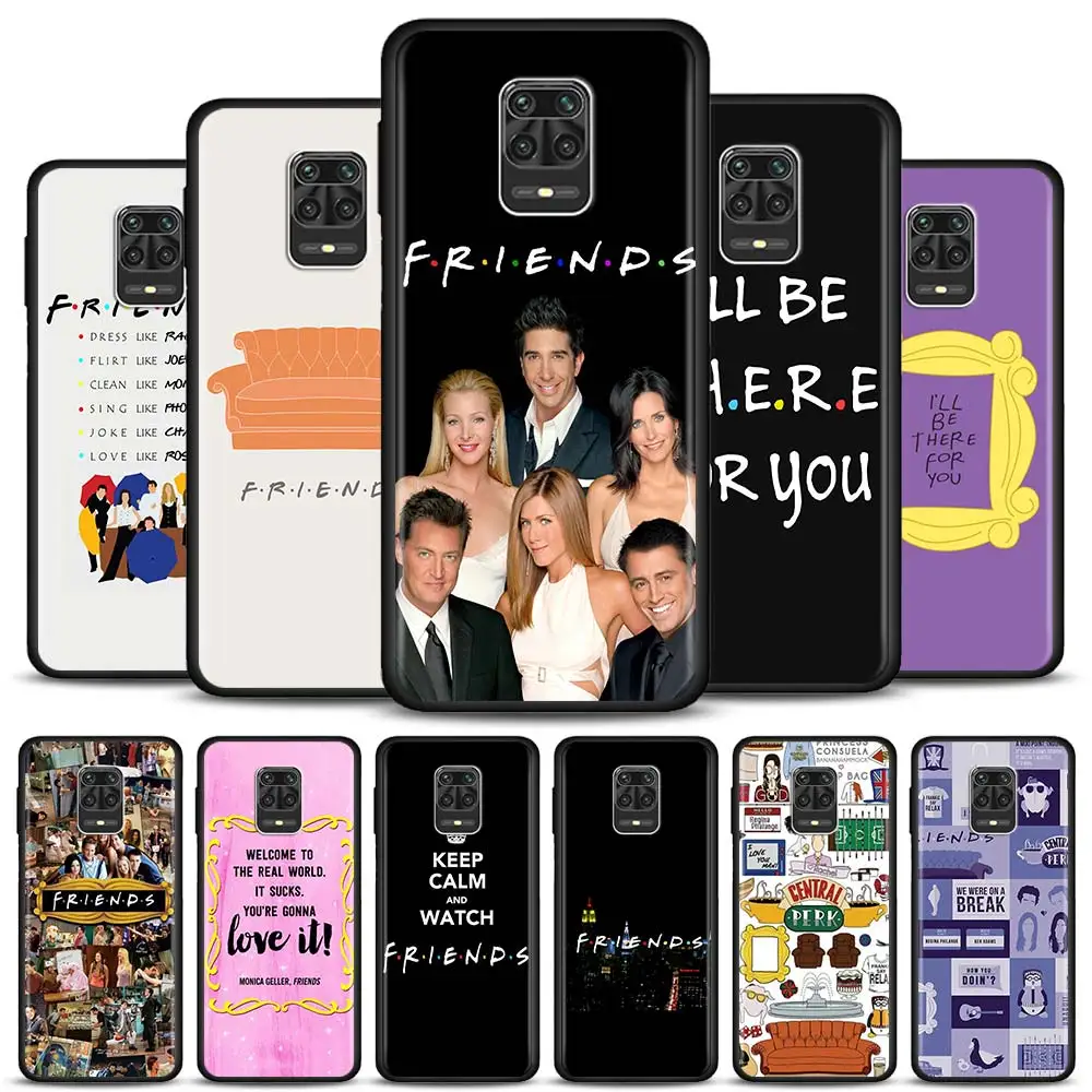 Friends TV Silicone Case For Xiaomi Redmi Note 13 12 9 8 7 Pro 9S 9T 9C 9A  8T Fundas Bumper Soft Black Cover