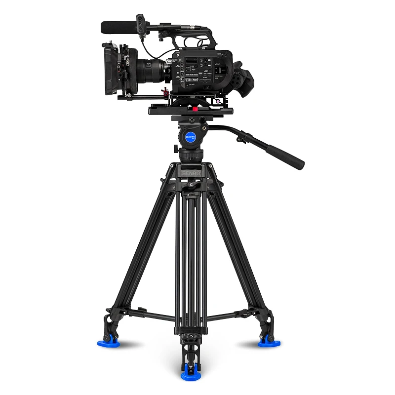 Benro BV6 BV4 BV8 BV10 Series Camera Tripod Adjustable Damping Hydraulic PTZ Photography Professional Film Broadcasting Tripod