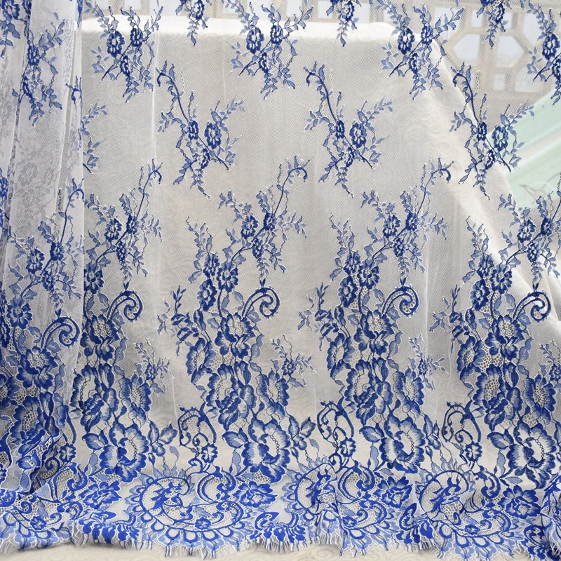 High quality beautiful export embossing eyelashes lace lace cloth clothing dress fabric home decoration