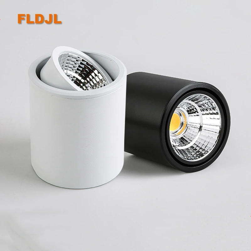 

Dimmable LED downlight COB spotlight AC85-265V 5W 7W 12W 20W 25W adjustable angle aluminum surface mounted light indoor lighting