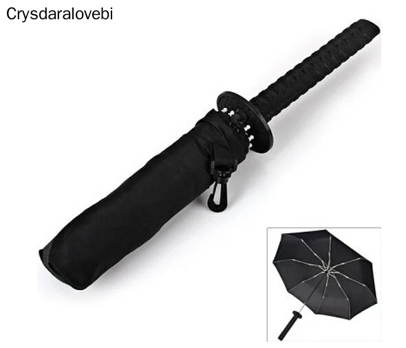 New Arrival Samurai Katana Shape Umbrella Designed with Comfortable Samurai Sword Handle (Black)