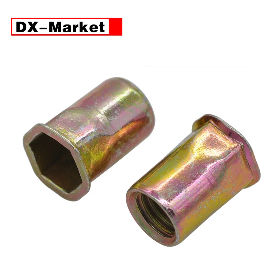M4 M5 M6 M8 M10 M12 Rivet Nut,คาร์บอนเหล็กหัว Semi-Hex Rivet Nut,k004