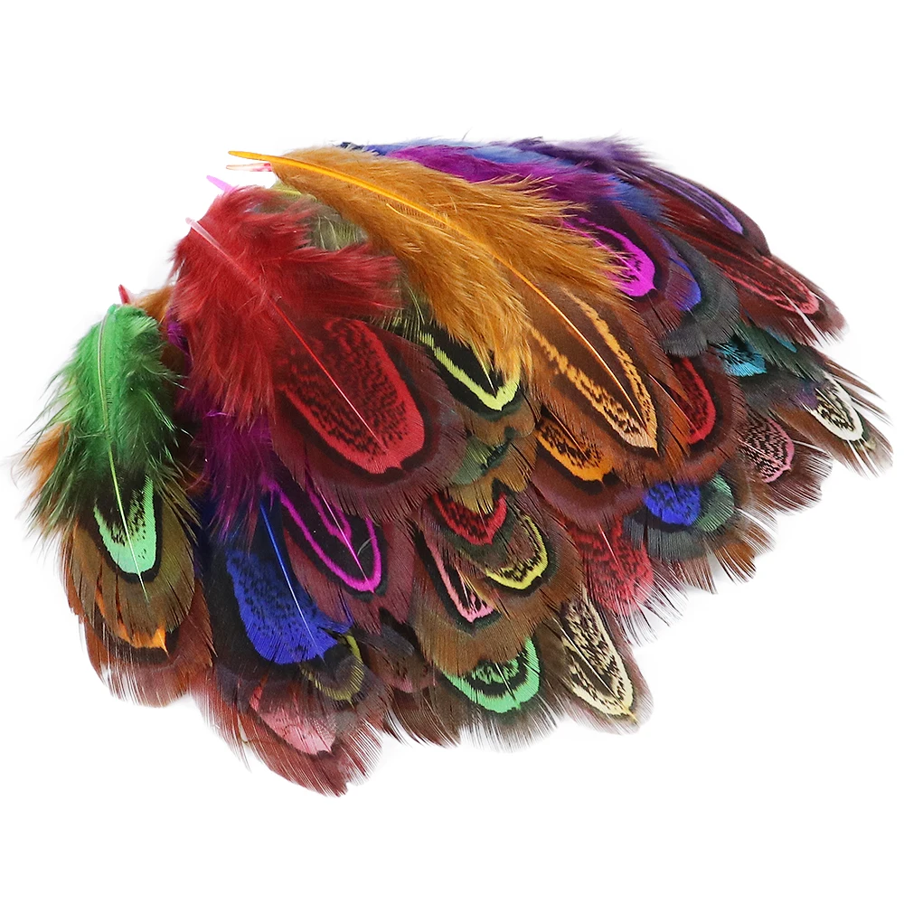 3-8CM Multicolor Natural Pheasant Feathers For Crafts Decoration Jewelry Making Carnival Accessories Small Plumes 100 Pcs