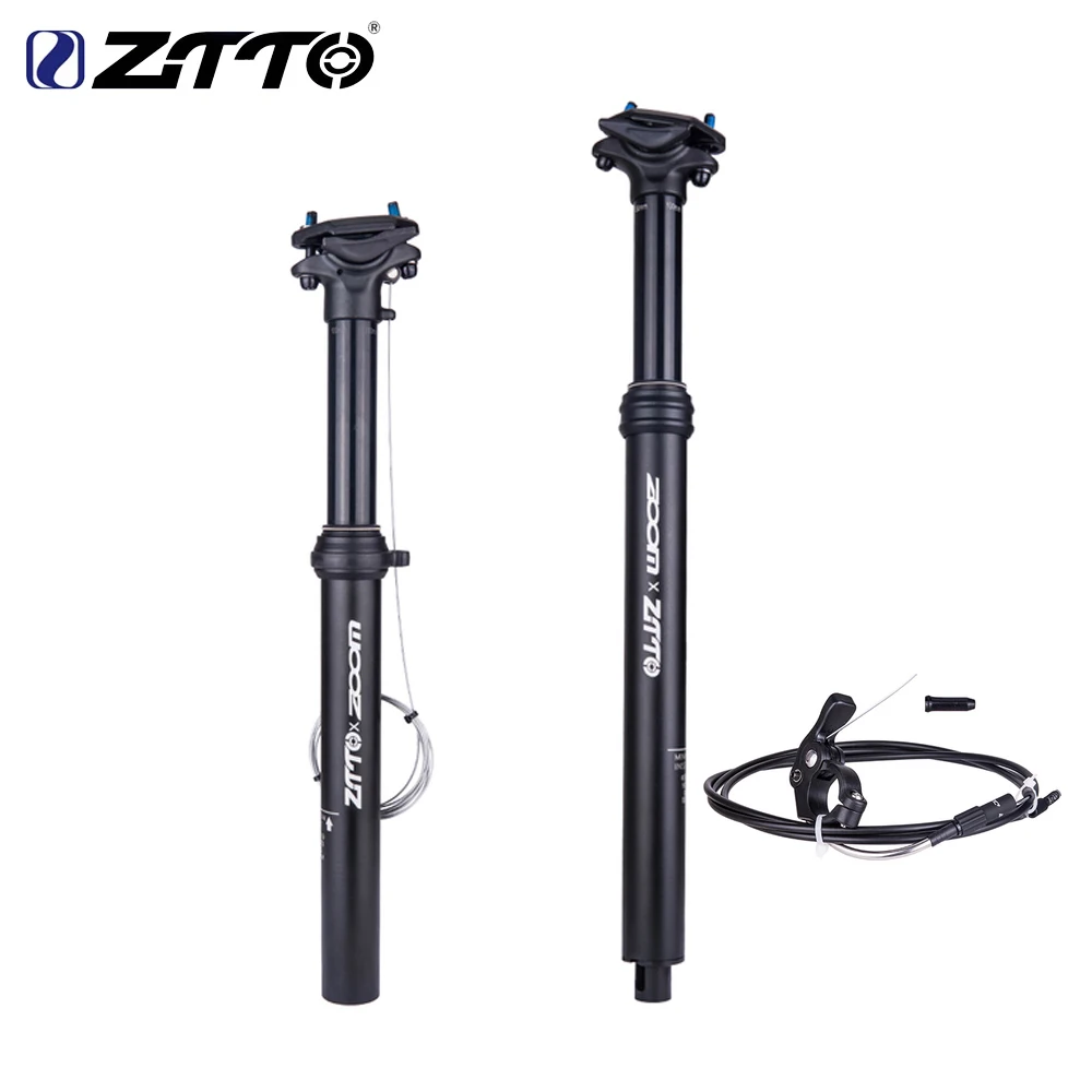 

ZTTO MTB Dropper Seatpost Adjustable Suspension Seat Post Internal Routing External Cable Remote Lever 100mm Travel 30.9 31.6