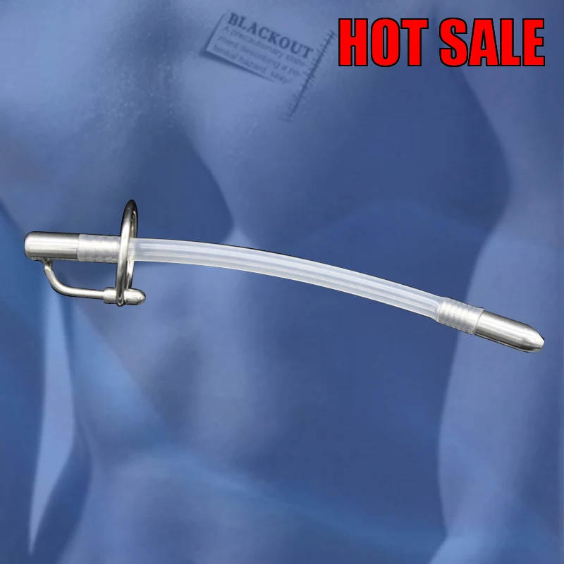 BLACKOUT  Male Stainless Steel Urethra Catheter with 2 size Penis Ring Urinary Plug Sex Toys Adult Game A064