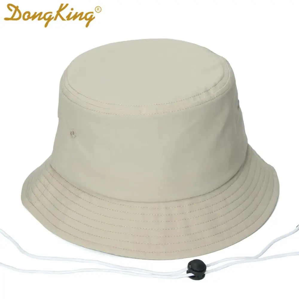 DongKing Big Size Bucket Hats Taslon Hat Windproof Splash proof Sun Hat Big Large Head Bucket Caps Top Quality Pig Nose Buckle