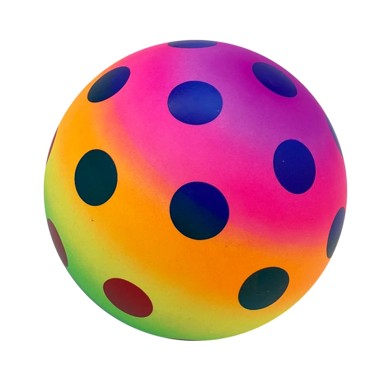 9 inch Children's inflatable rubber Rainbow Ball Dodgeball Kickball for Kids Adults Outdoor Playground Ball Handball Game