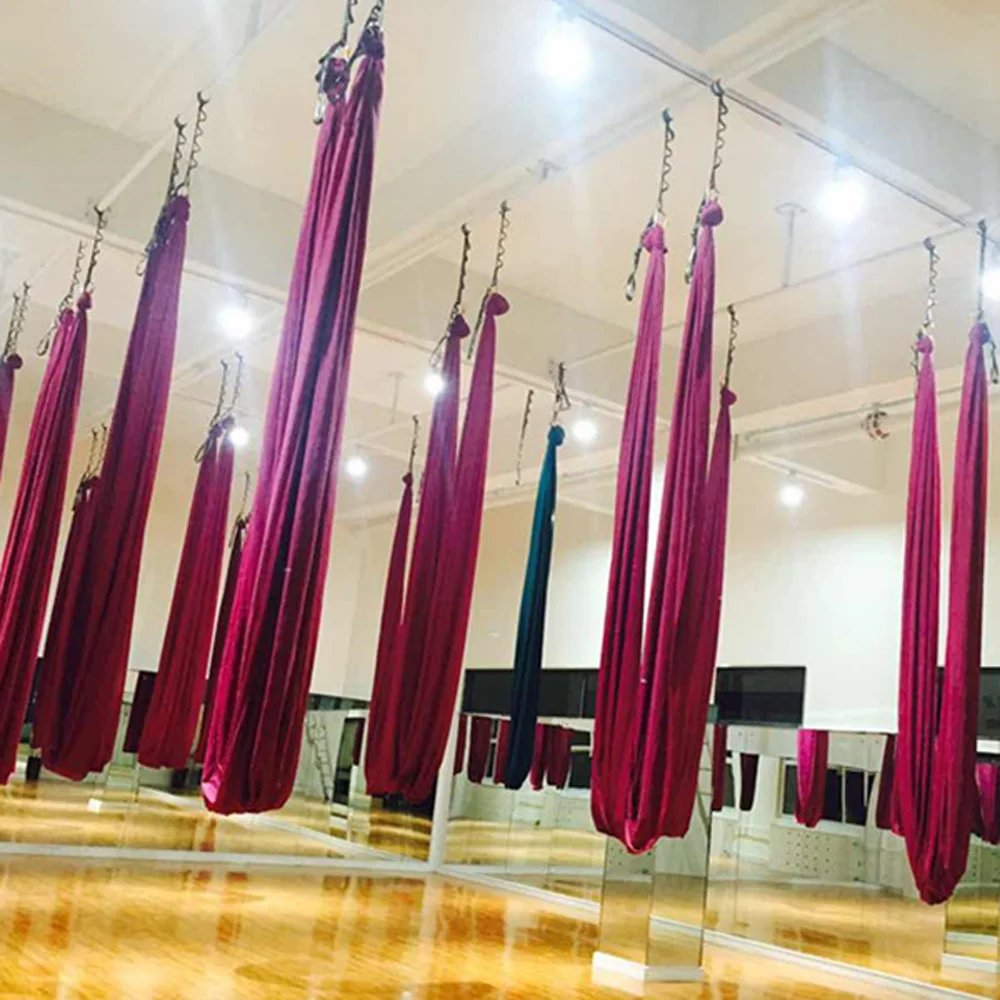 4*2.8M yoga hammock Solid color home exercise equipme anti gravity yoga swing aerial inversion Air yoga swing 23 Colors