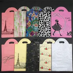50pcs Small Gift Bag Plastic Bag Cute Pattern With Handle Party Favor Bag Jewelry Book Toy Packaging Bags For Gift Package Bags