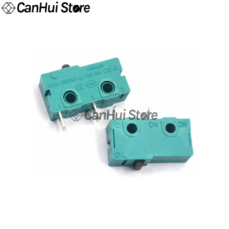 5PCS Silver Contact 5A250V Micro Switch KW12 travel limit switch contact button 2 3 Pin KW11 Travel switch Green