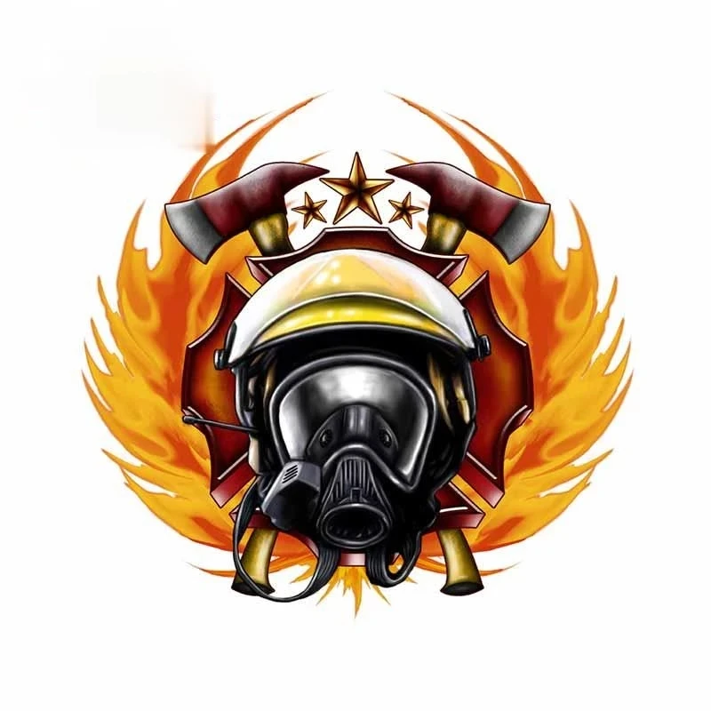 

S50242# 13/15/17CM Personality PVC Decal Firefighter Car Sticker on Motorcycle Laptop Decorative Accessories