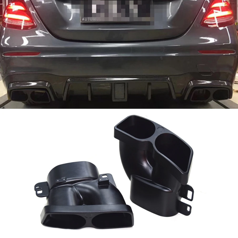 1 pair of black car exhaust mufflers suitable for Mercedes-Benz C E S class W205 W212 W213 W222  rear bumper tip tube tail