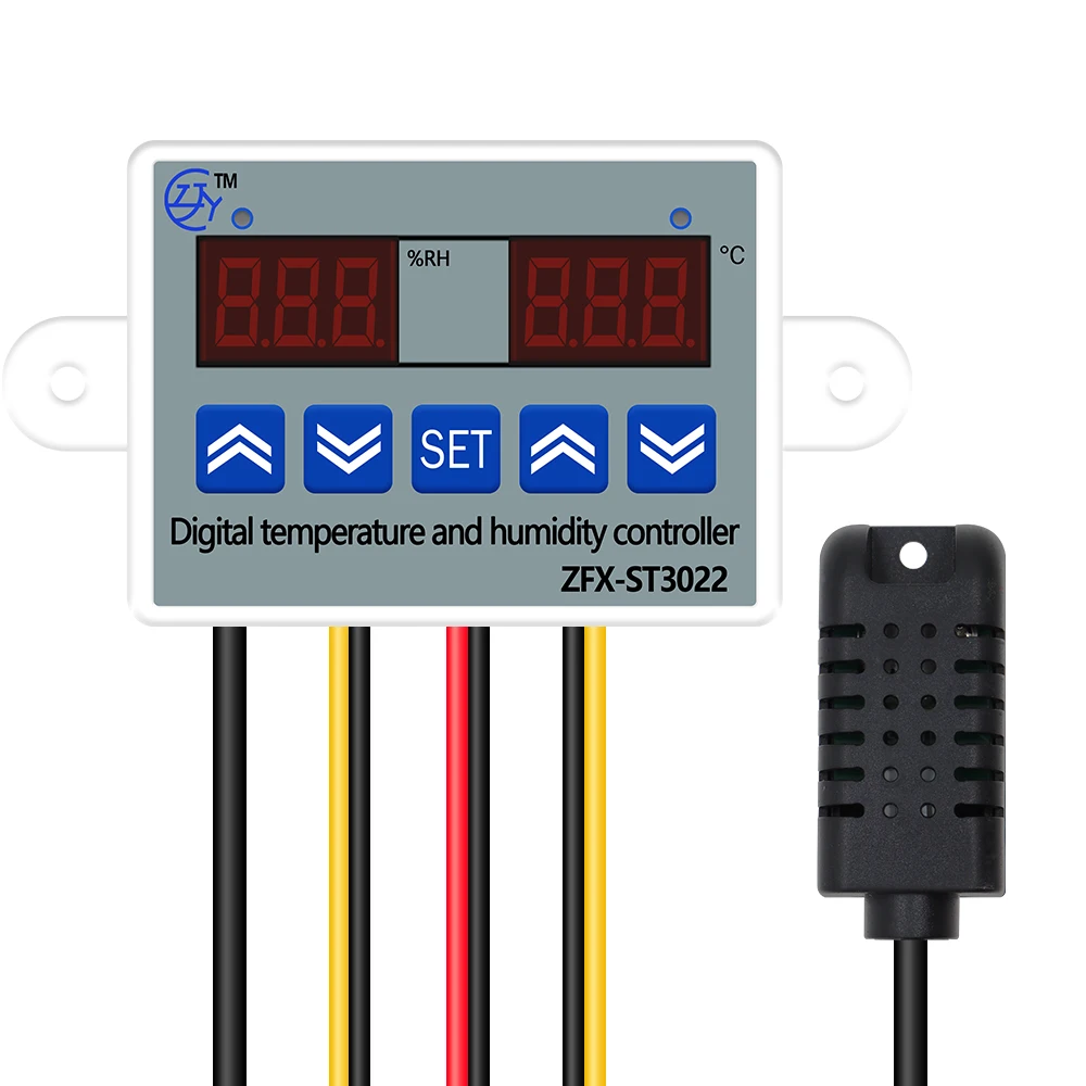 ZFX-ST3022 Digital Temperature and Humidity Controller Dual Thermometer Temperature Controller Dual Thermostat Incubator 40% off
