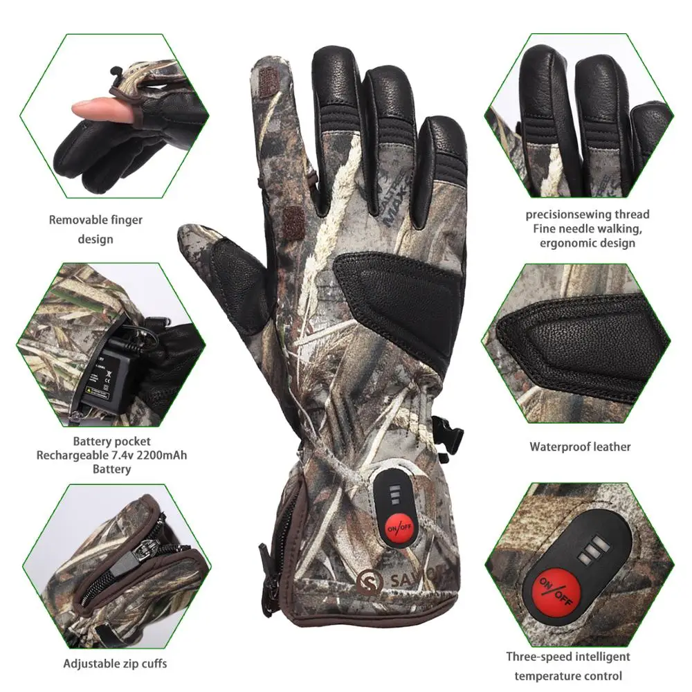 Savior Heat Winter Men's Gloves For Hunting Thermal Gloves Waterproof Camo Polyester Women's Mittens Outdoor Sports Cycling S32A