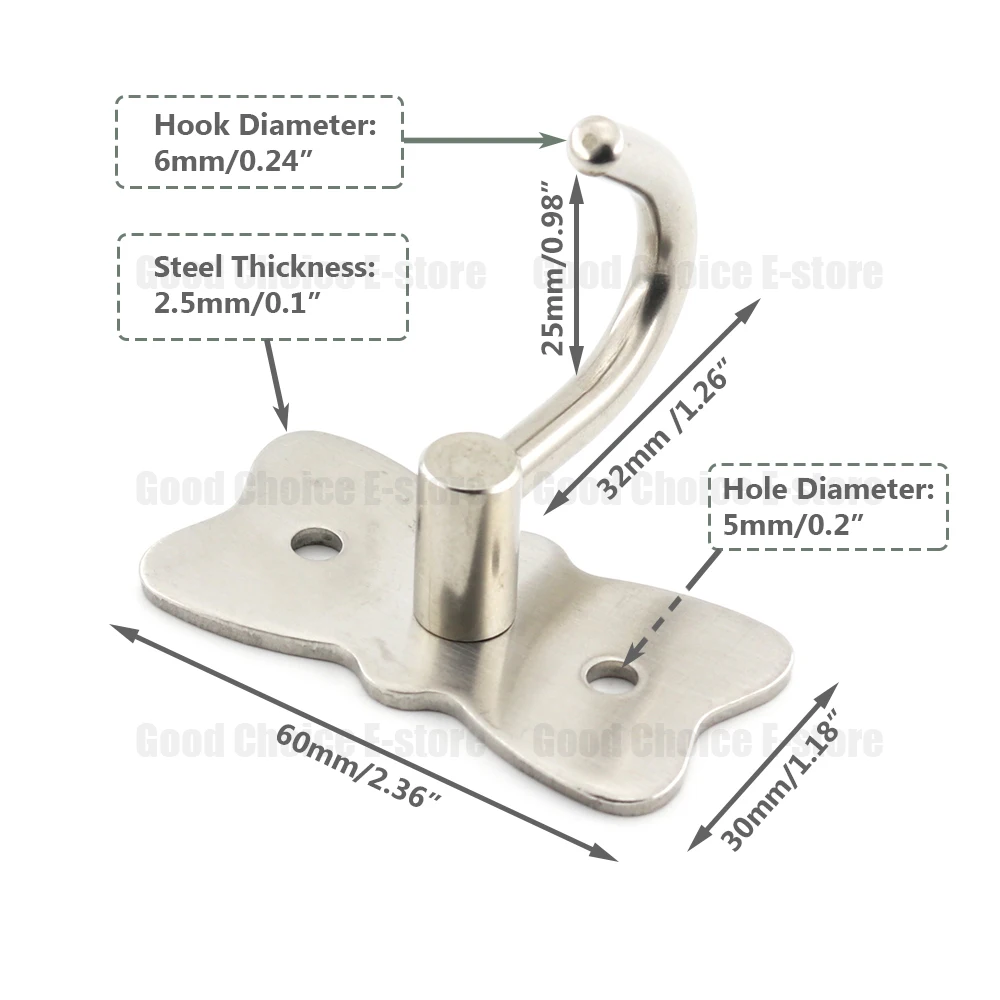 Gancho para abrigo y sombrero montado en la pared, percha de acero inoxidable cepillado, gancho para Toalla de pared de múltiples usos