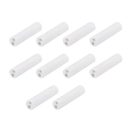 10Pcs 1.7mm Twin Bore Ceramic Tube Alumina Porcelain Bushing Tube High Temperature Insulating Pipe for Electric Heating Element