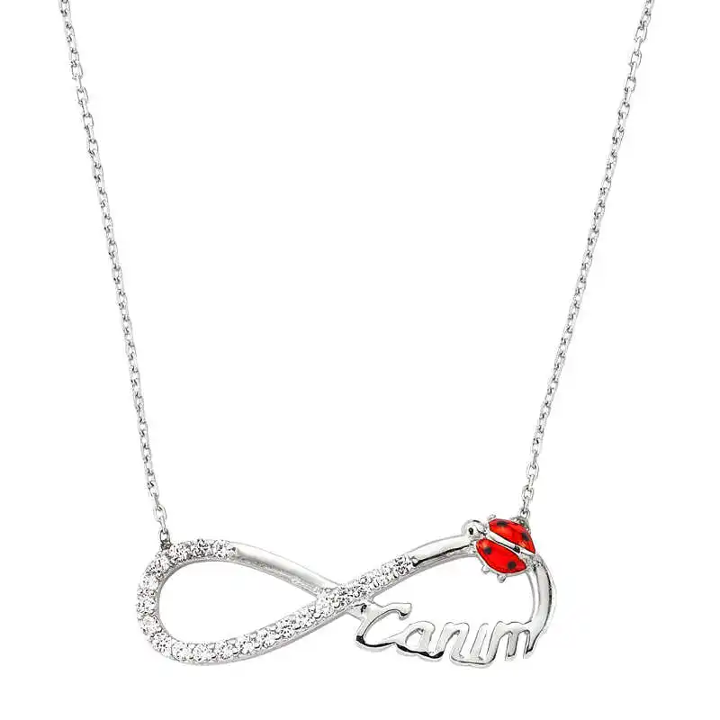 Silver Ladybird Buggy Infinity Dear Lady Necklace