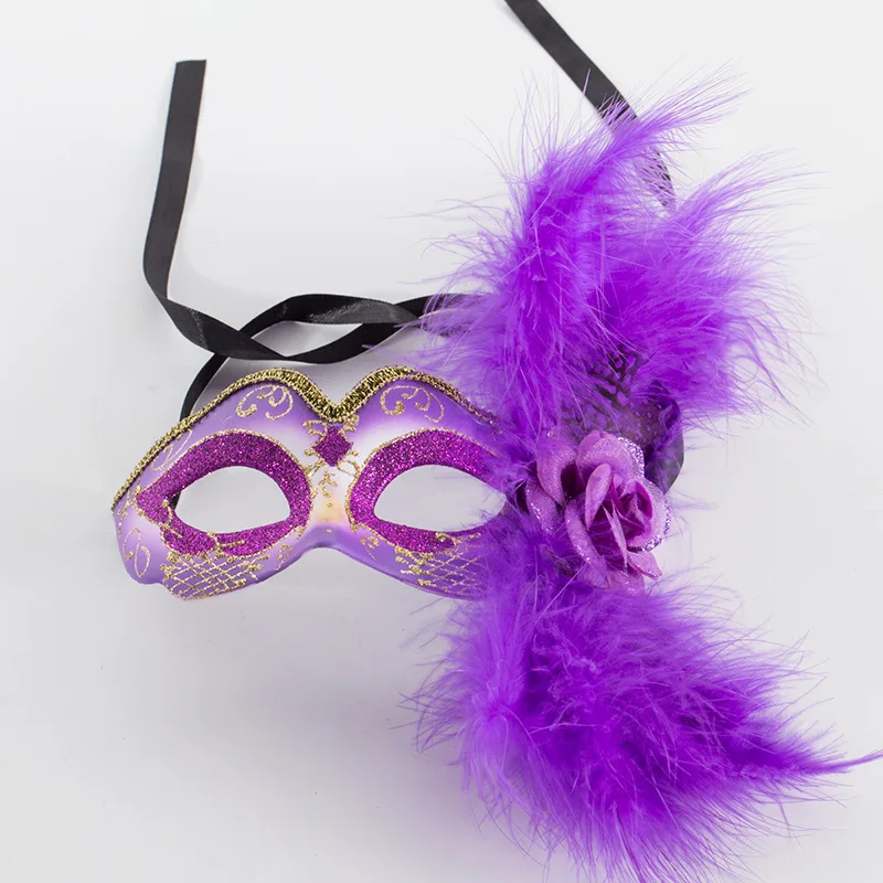 Feather Mask Female Venice Masquerade Party Sexy Adult Mask Half Face Princess Beauty Face Mask