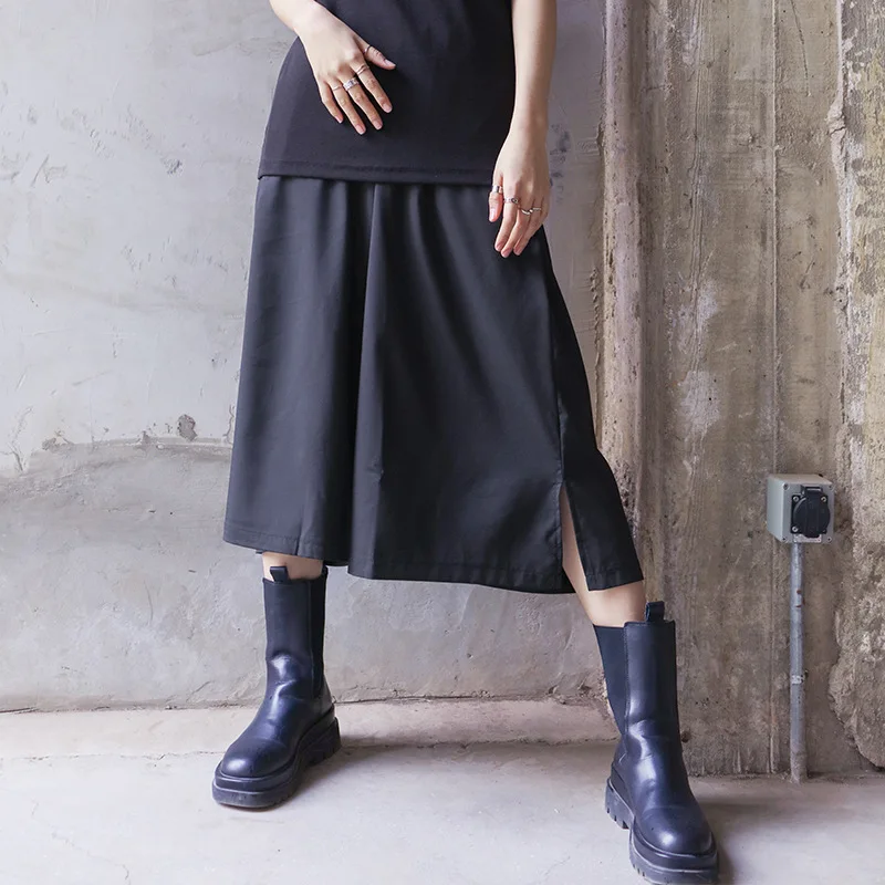 

Ladies Pant Skirt Spring/Summer New Yamamoto Style Classic Black Simple Loose Large Size Seven Minutes Wide Leg Pants