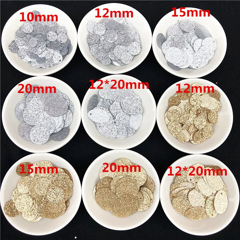 10g/Pack Size 10-20mm Flat Round Oval PVC Glitter Loose Sequins Paillettes Sewing Wedding Craft Women Lentejuelas Accessories