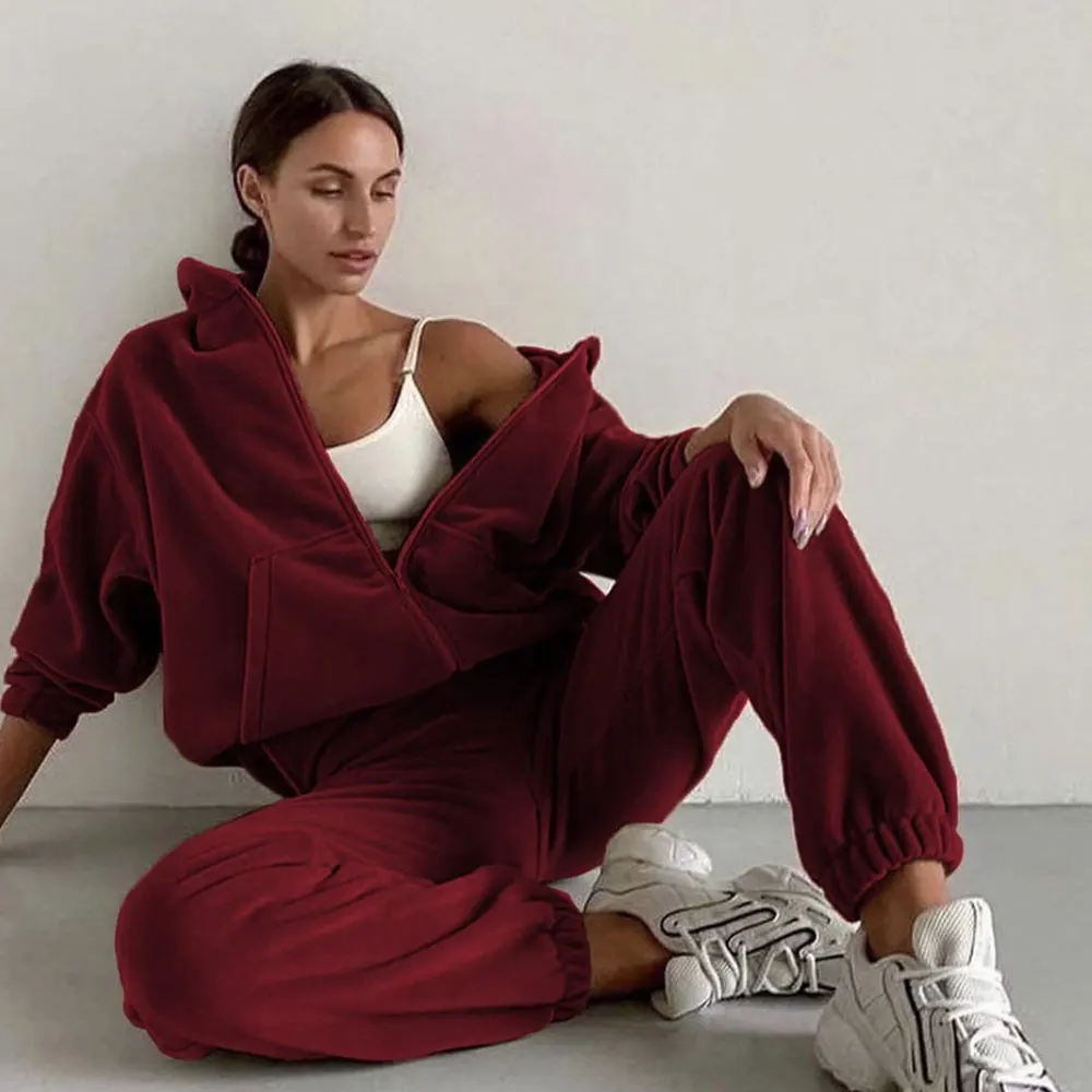 Spring 2023 Women\'s Brand Velvet Fabric Tracksuits Velour Hoody Track Suit Hoodies and Pants Oversized Sportswear Two Pieces Set