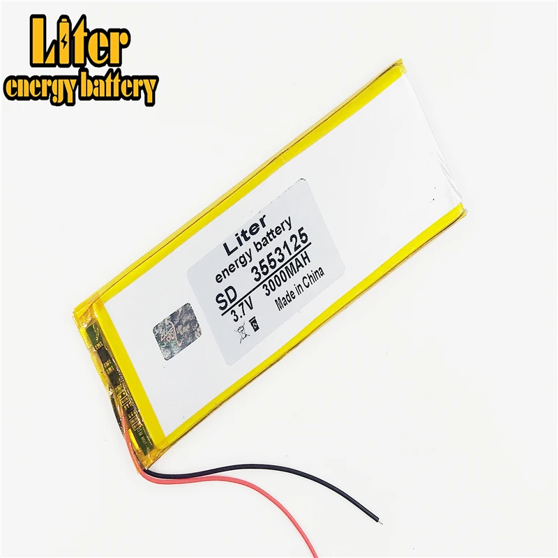 3,7V 3000mah 3553125 355125 Bateria recarregável de polímero de lítio li-po para mp4 mp5 gps pad e-book tablet pc power bank videogame