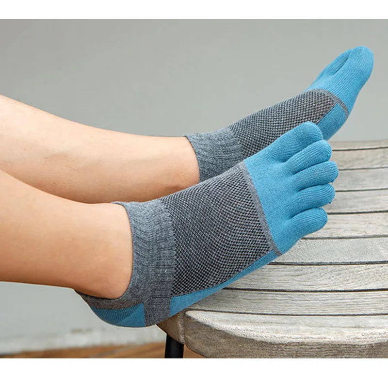 3 Pairs/Lot Five Finger Travel Socks Mens Breathable Summer Cotton Colorful Sport Ankle No Show Socks With Toes Novelty Hot Sell