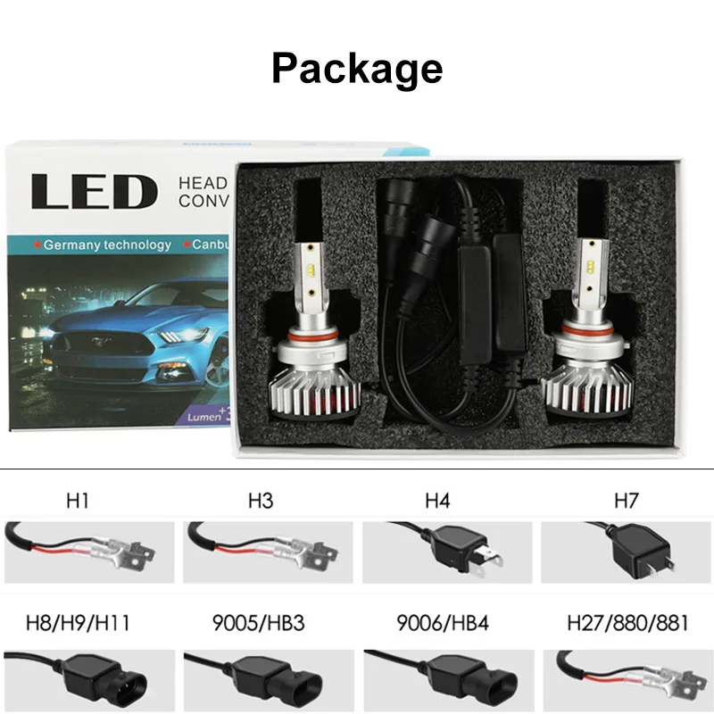 2Pcs Car LED Headlight Bulbs with ACEM-X Chips 9012 For Ford Edge 2011 2012 2013 2014 Led High LOW Beam