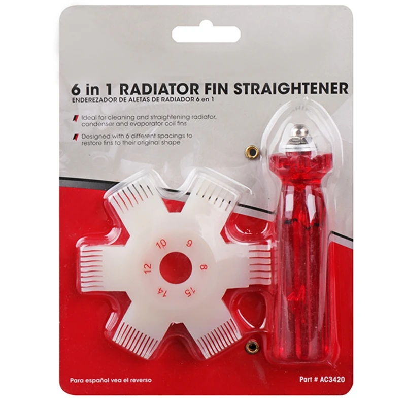 1PC 6 In 1 Radiatore Pinna Raddrizzatore Strumento di Riparazione Condizionatore D'aria Condensatore Bobina 11x8cm