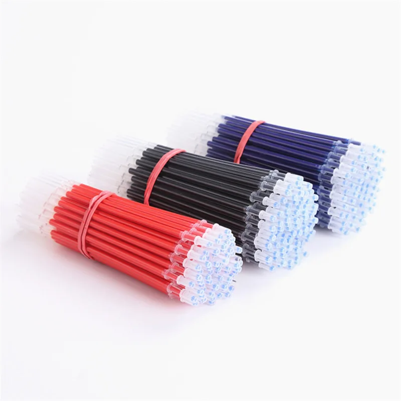 Recambio de pluma de Gel para oficina, varillas de firma, recarga de tinta roja, azul y negra, suministros de escritura, papelería escolar, 30 unids/bolsa, 0,38mm