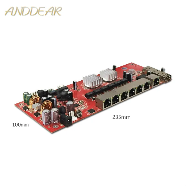 Modul Sakelar Industri 9 Port Gigabit SFP Modul Sakelar Mendukung AF/AT Wifi Bridge Sakelar Jaringan Cpe Luar Ruangan 1000Mbps