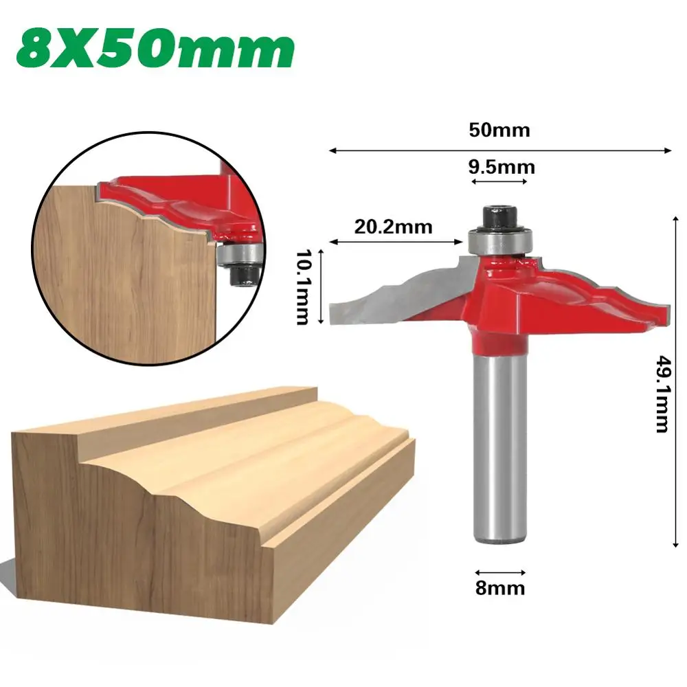 1/2" Ogee Fillet Edge Forming Router Bit - 8" Shank
