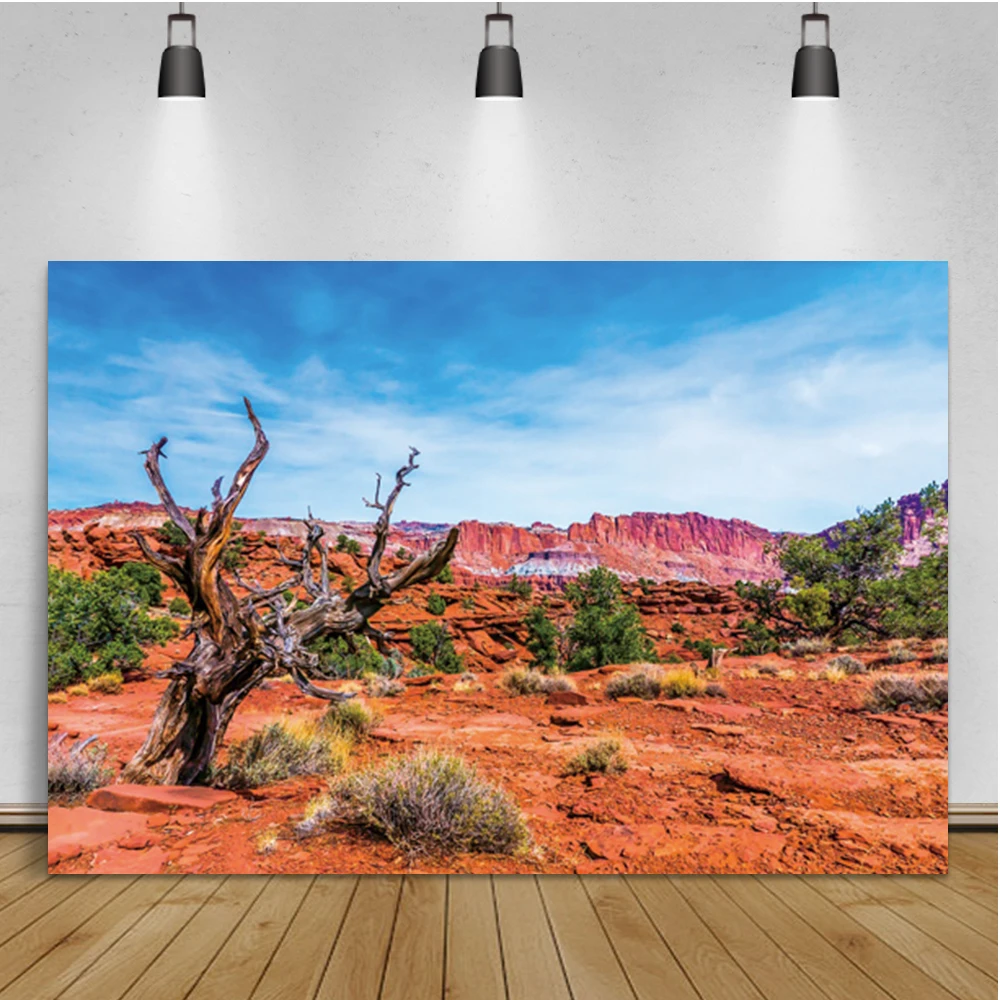 

Laeacco Western Desert Dead Wood Natural Scenery Room Decoration Backdrop Photographic Photo Background For Photo Studio