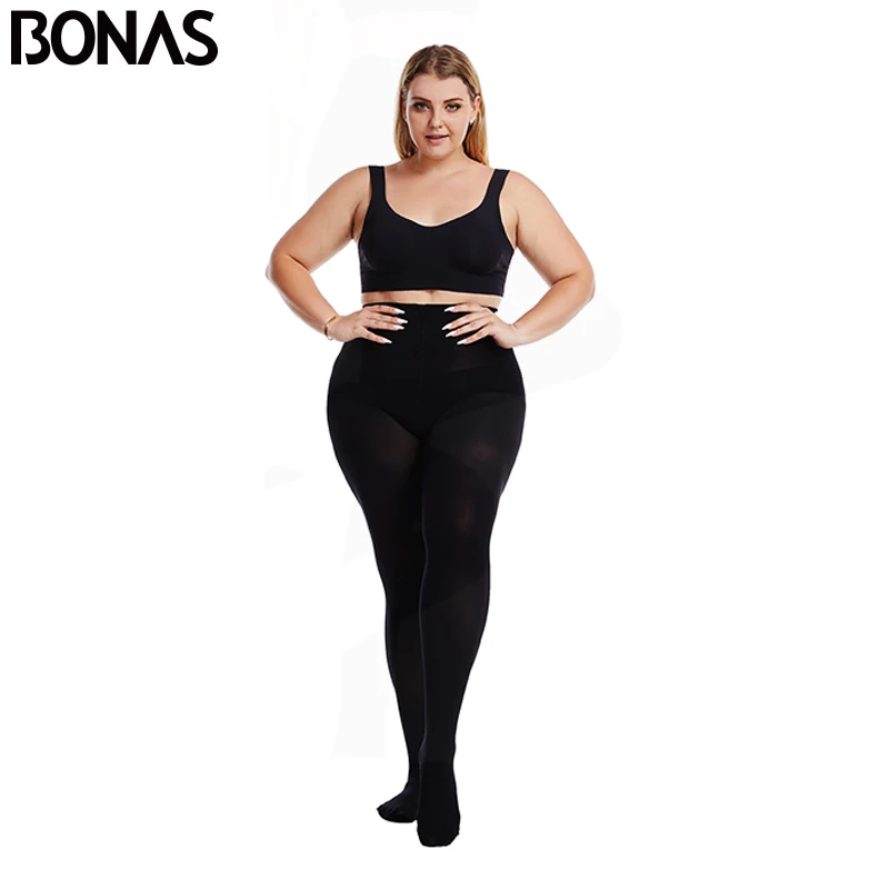 BONAS Women 1000D Winter Warm Tights High Elastic Plus Size Autumn Pantyhose Sexy Slim Collant Femme Legins Women\'s Stockings