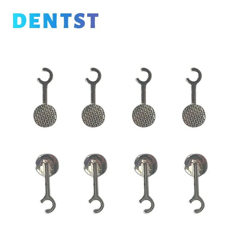 Dentst Orthodontic Crimpable Hook With Buccal Tube Dental Multi-Function Long Hook Bondable Lingual Button Mesh Base 50pcs/box