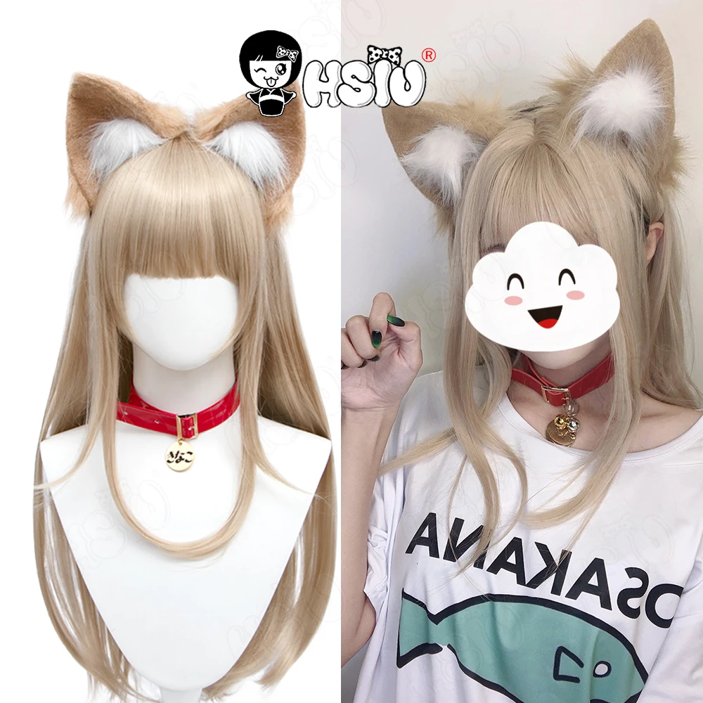 osakana cosplay wig 40hara Cat Kitty cosplay HSIU  Linen Long hair Free Wig Cap 40 hara cosplay