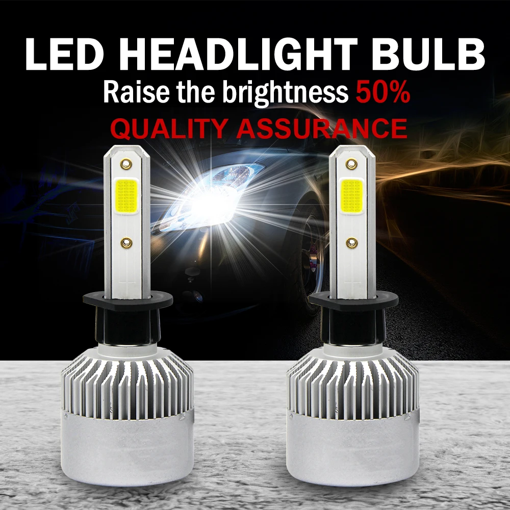 BraveWay 12V 24V LED Lamp H1 H4 H7 H11 9005 9006 for Car Auto Headlights Bulbs 72W 16000LM Bulb 6500K Fog Lights