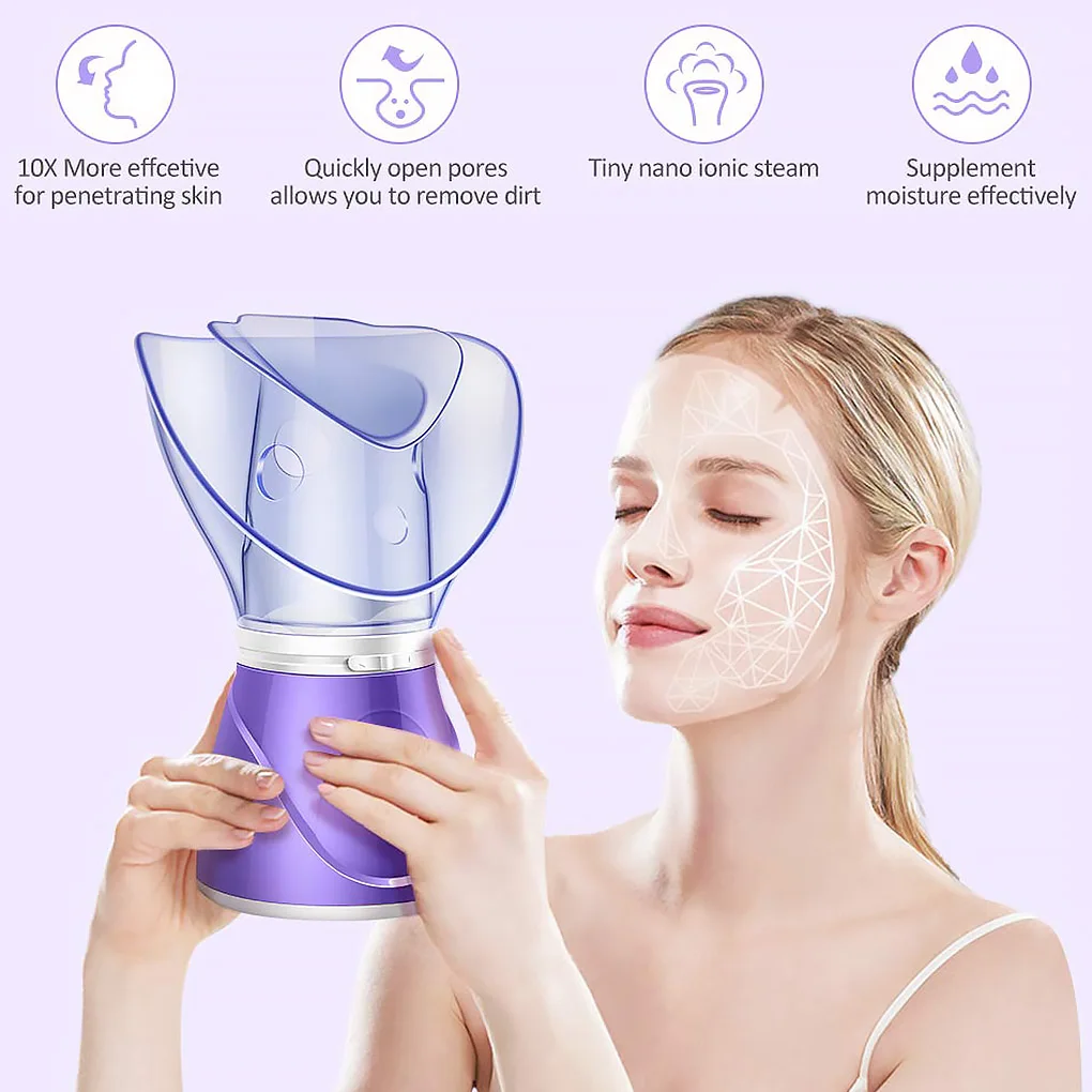 Facial Face Steamer Deep Cleanser Mist Steam Sprayer Spa Skin Vaporizer Promote Blood Circulation