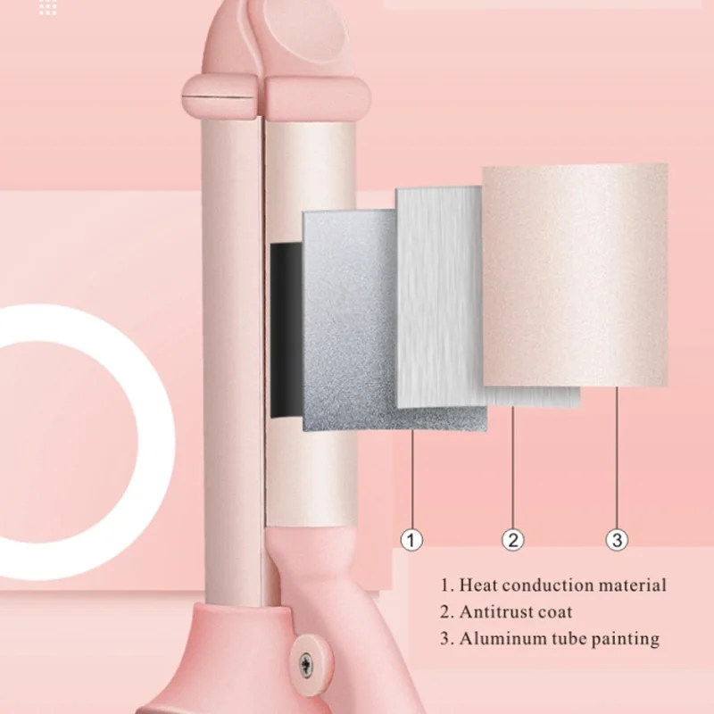 Luccica-rolo elétrico preguiçoso curling ferro omelete, rotativa especial ferro de ondulação elétrica para o artista de maquiagem, perm vara