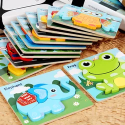 3D Puzzle Wooden Animal Jigsaw Puzzles Thick High Quality Jigsaw Game Puzzle Toys Preschool Educational Toys for Kids Gift