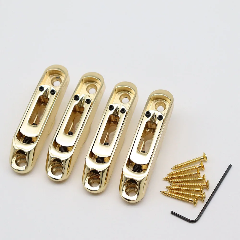 4 Pcs Heavy Duty BASS Guitar Bridge Saddles For 4 String Bass Parts