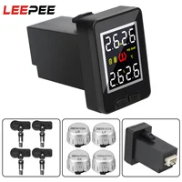LEEPEE-sistema de supervisión de presión de neumáticos TPMS para coche, monitoreo de temperatura en tiempo Real, Sensor interno externo de 4 Uds., ahorro de combustible